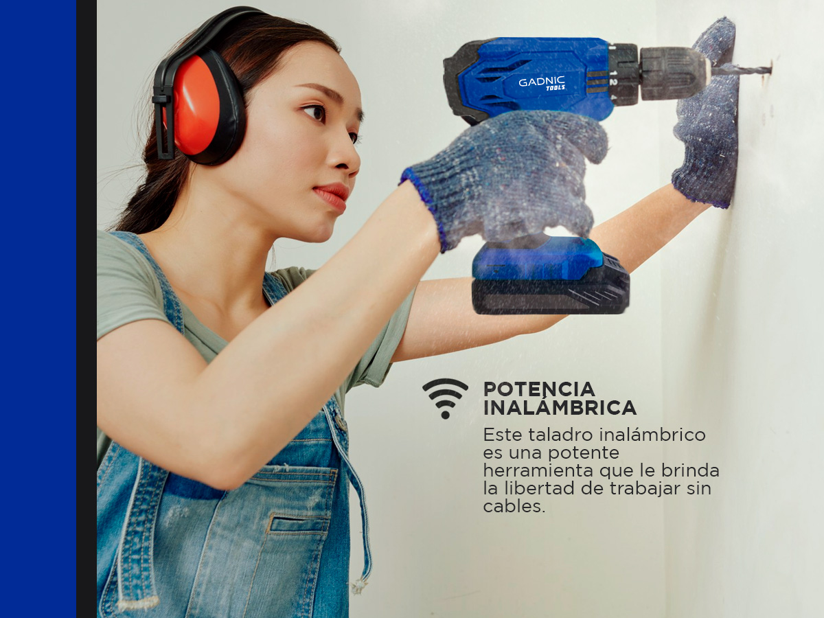 Taladro Inalambrico Gadnic Atornillador Recargable - Imagen 3