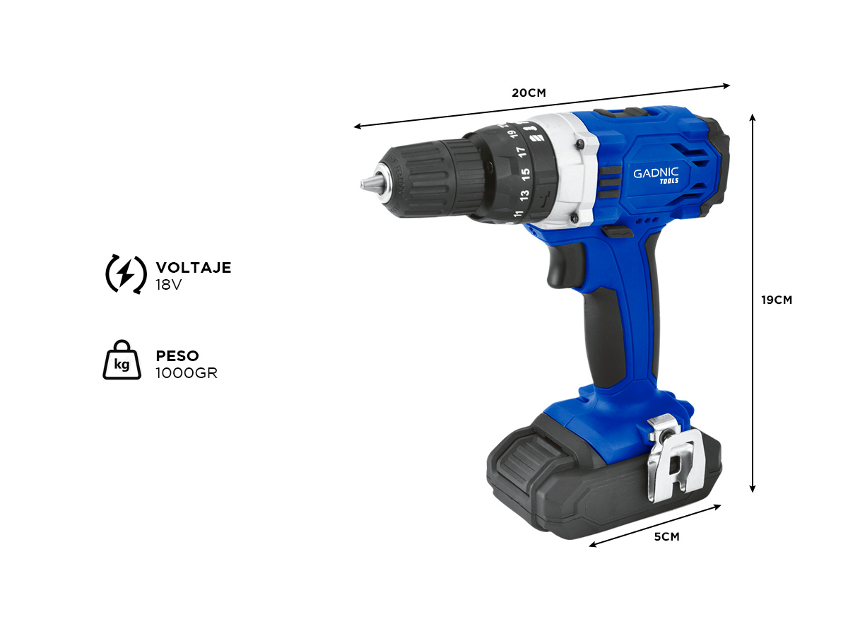 Taladro Inalambrico Gadnic Atornillador Recargable - Imagen 6