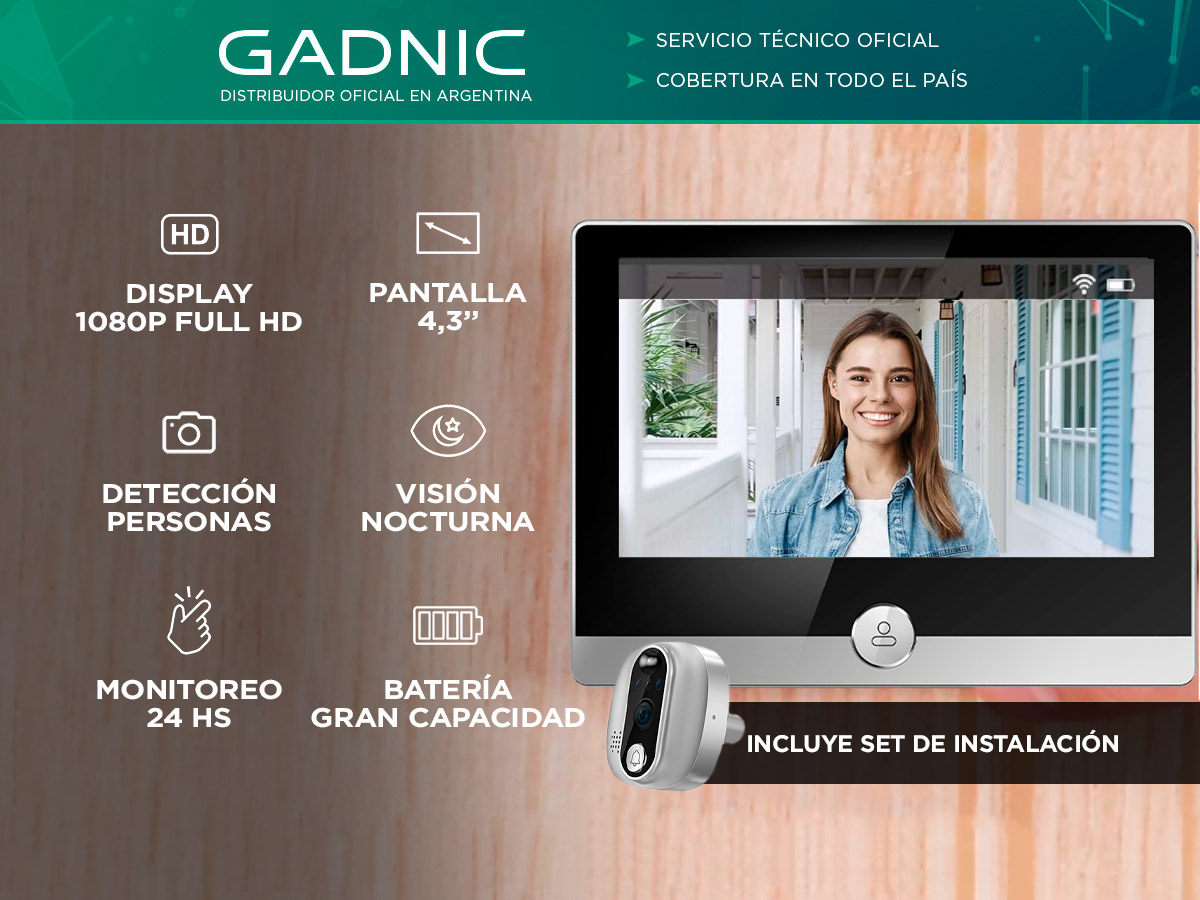 Timbre Gadnic con cámara mirilla puerta - Imagen 2