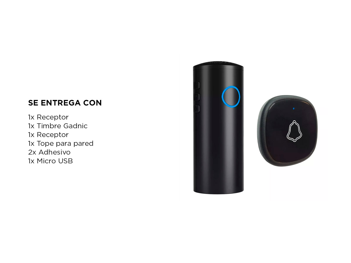 Timbre Portatil Gadnic Inalambrico Con 39 Melodias Volumen Regulable Alcance De 300 Metros - Imagen 6