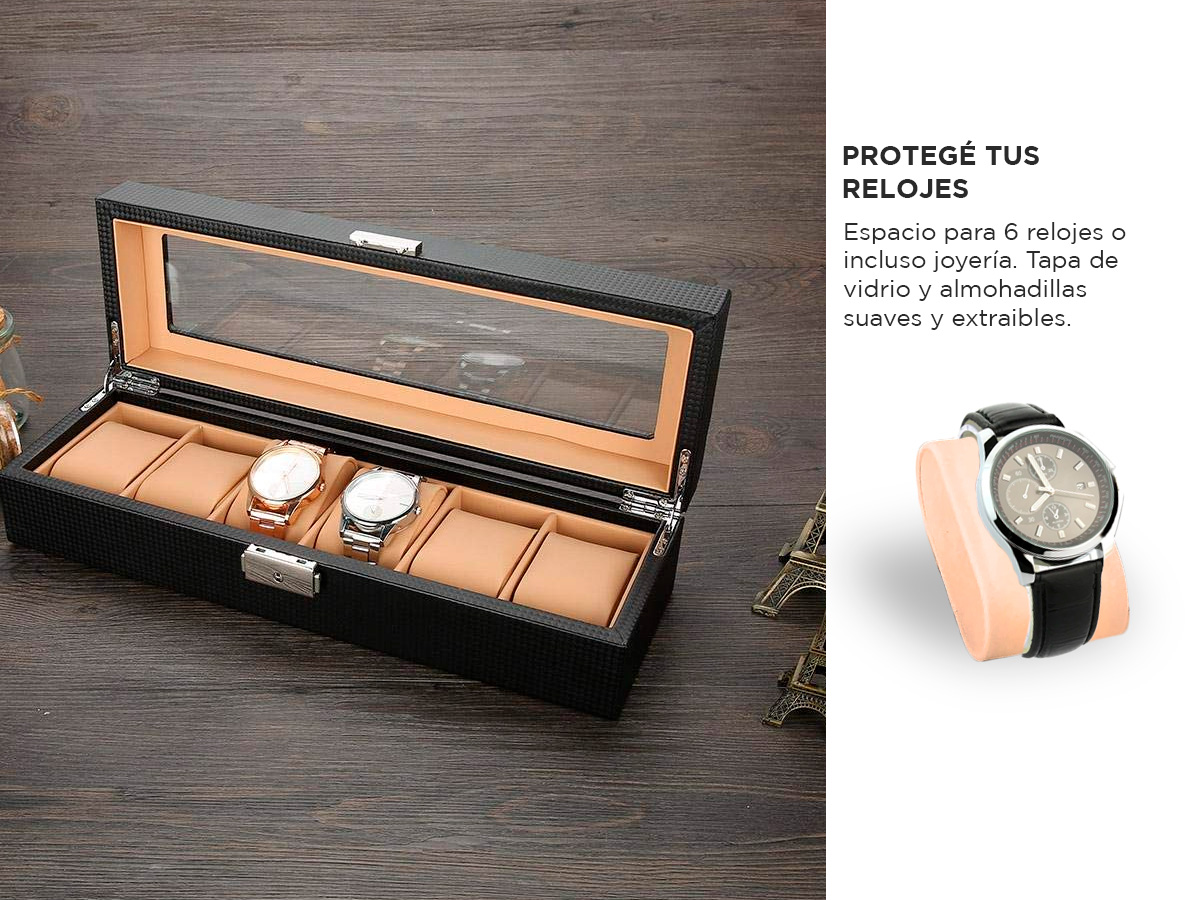 Estuche Organizador Gadnic AA954 de Relojes 6 Espacios - Imagen 3