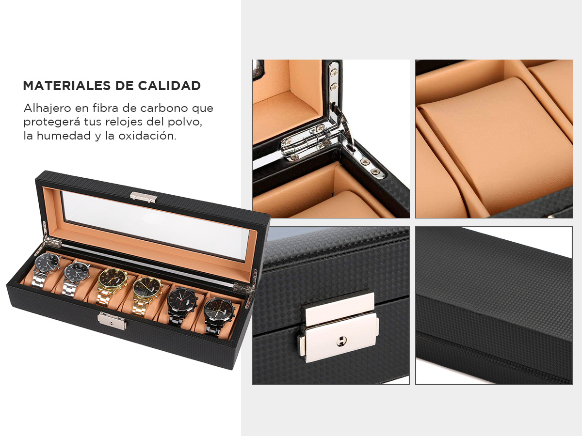 Estuche Organizador Gadnic AA954 de Relojes 6 Espacios - Imagen 4