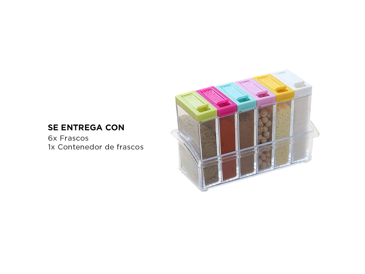 Especiero 6 Frascos Gadnic ESPC6 Para Condimento Especias - Imagen 5