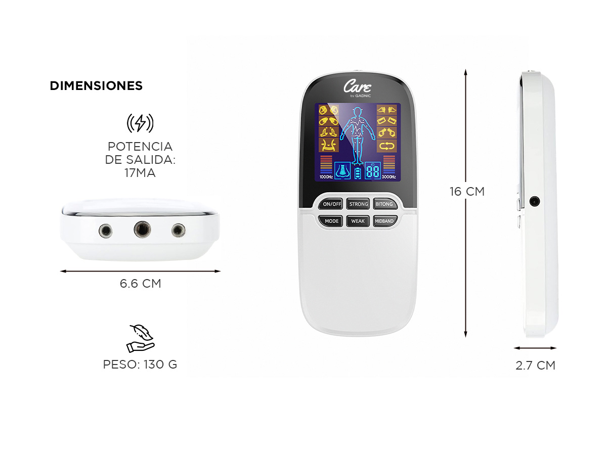 Electroestimulador Digital Portátil Gadnic 8 Electrodos 3000mhz Pantalla LCD - Imagen 5