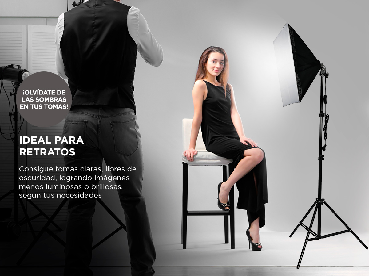 Kit Par de Trípodes Gadnic Softbox Iluminación Bolso Kit Profesional Fotografía - Imagen 3