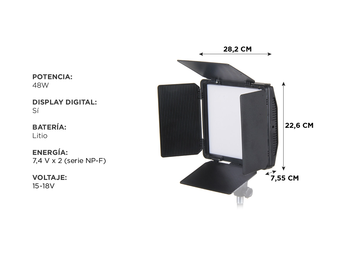 Iluminador Continuo MX Gadnic 8400 Lúmenes 2 Colores Compatible Con Trípodes - Imagen 5