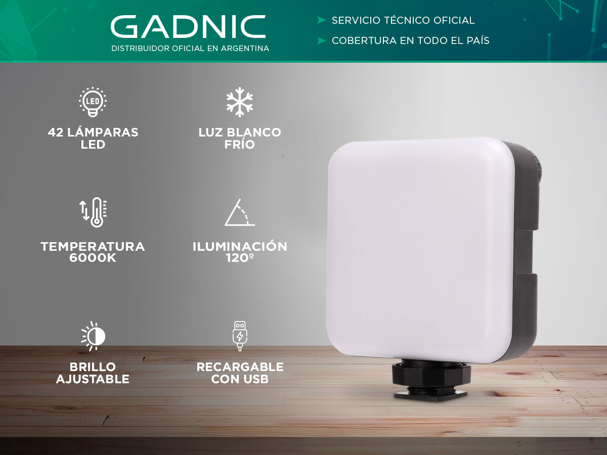 Iluminador Led Regulable Gadnic Panel para Fotografía - Imagen 2