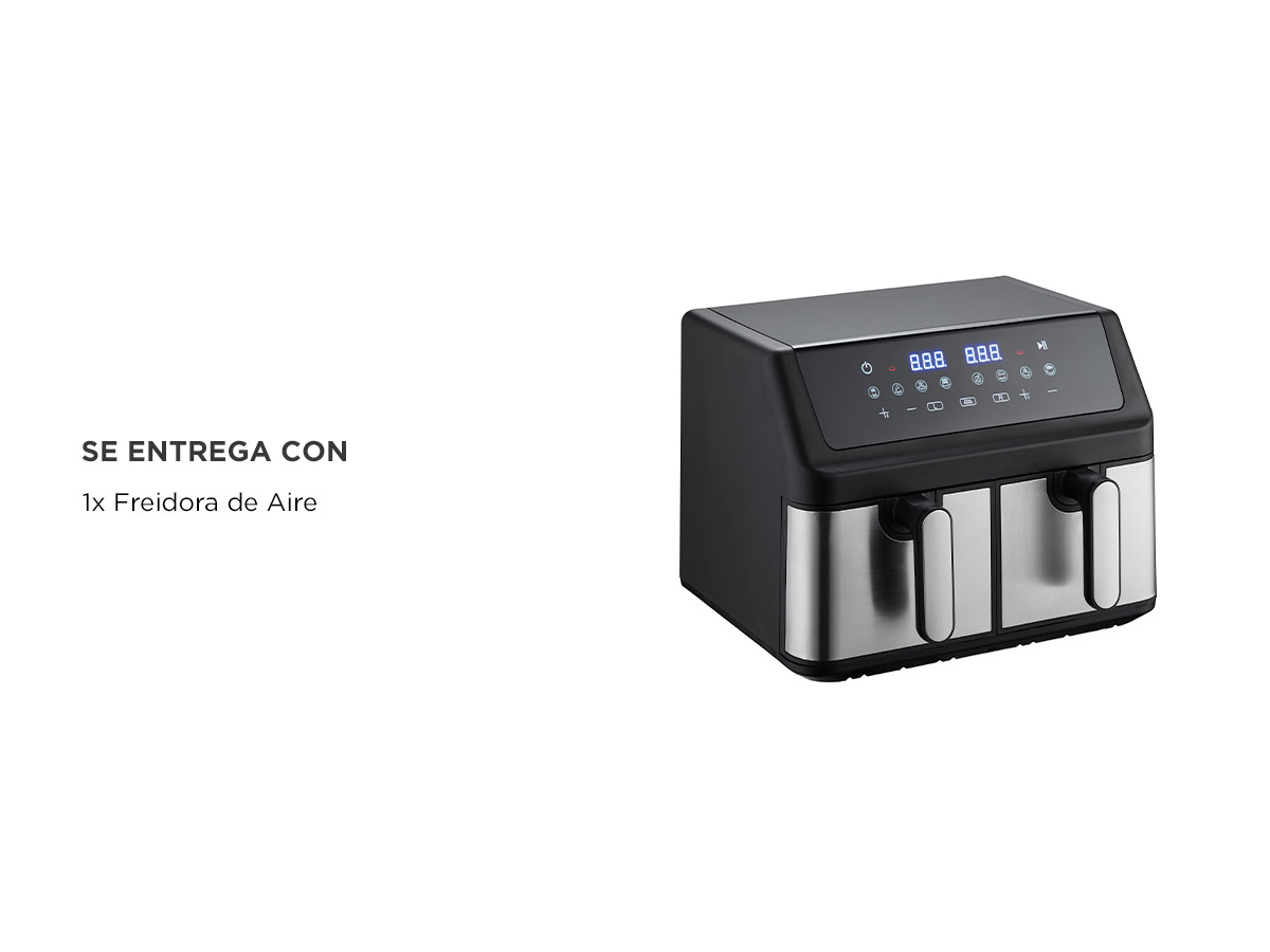 Freidora De Aire Eléctrica Gadnic Doble Canasto 9L Antiadherente - Imagen 6