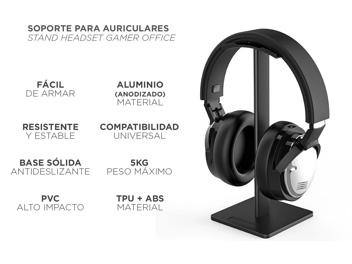 Kit Auriculares Gadnic Gamer A2000 RGB + Auriculares Gamer031 Con Soporte - Imagen 3