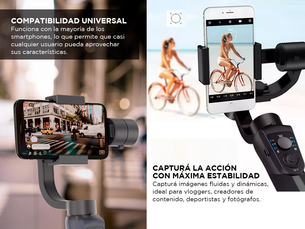 Gimbal 3 Ejes Gadnic Estabilizador para Celular Pro Control Joystick 360 Grados - Imagen 4