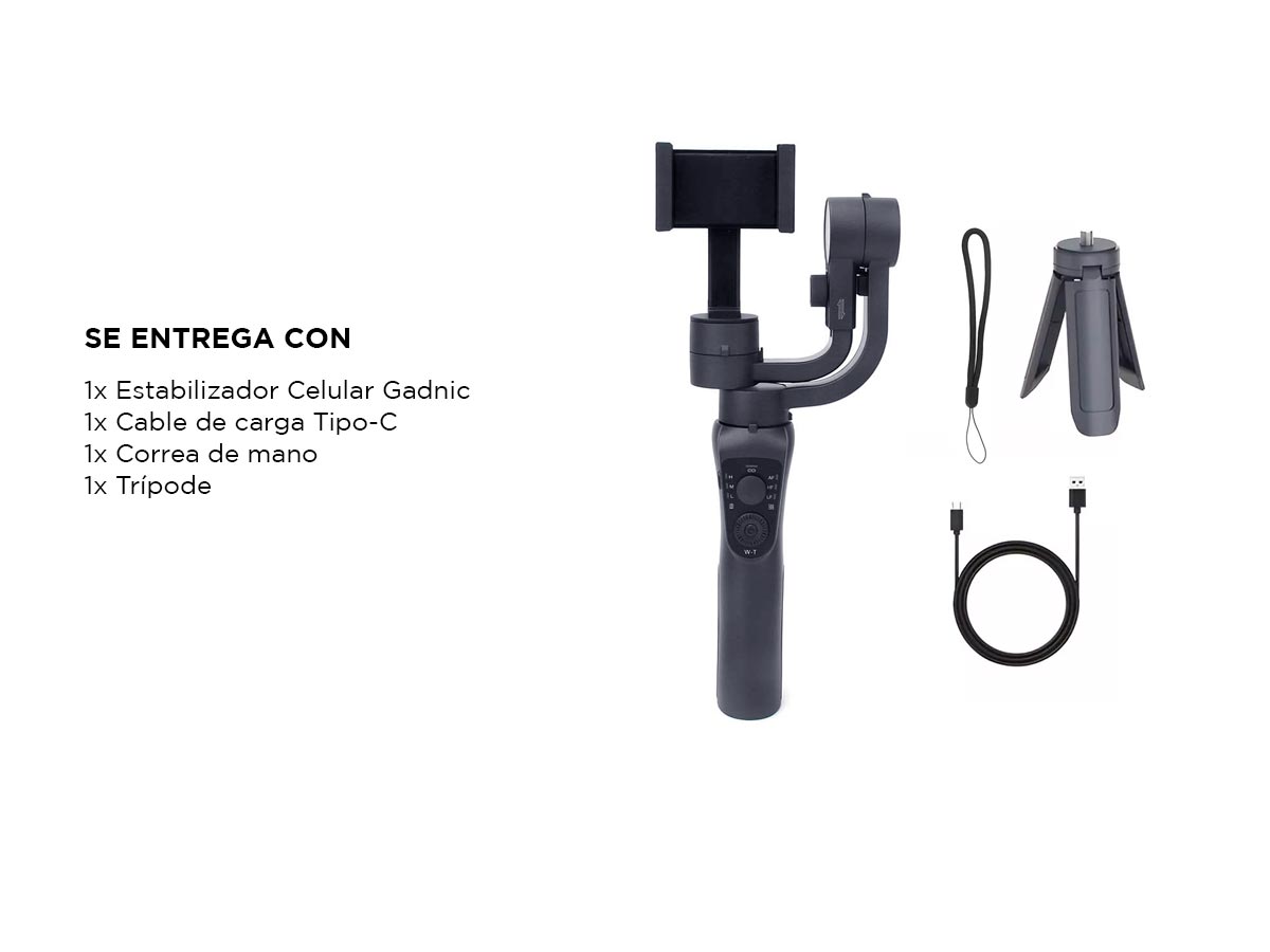 Gimbal 3 Ejes Gadnic Estabilizador para Celular Pro Control Joystick 360 Grados - Imagen 7