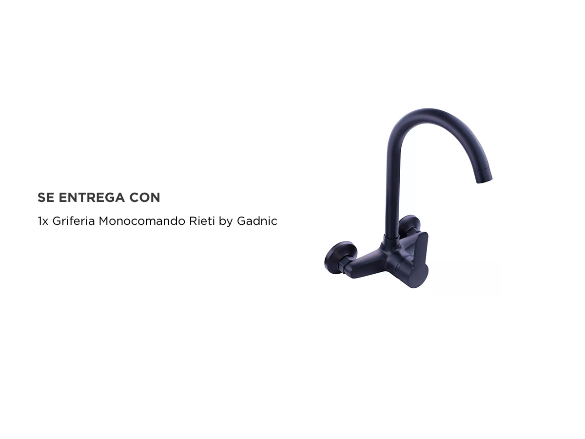 Griferia Monocomando Rieti By Gadnic De Pared Baño y Cocina - Imagen 5