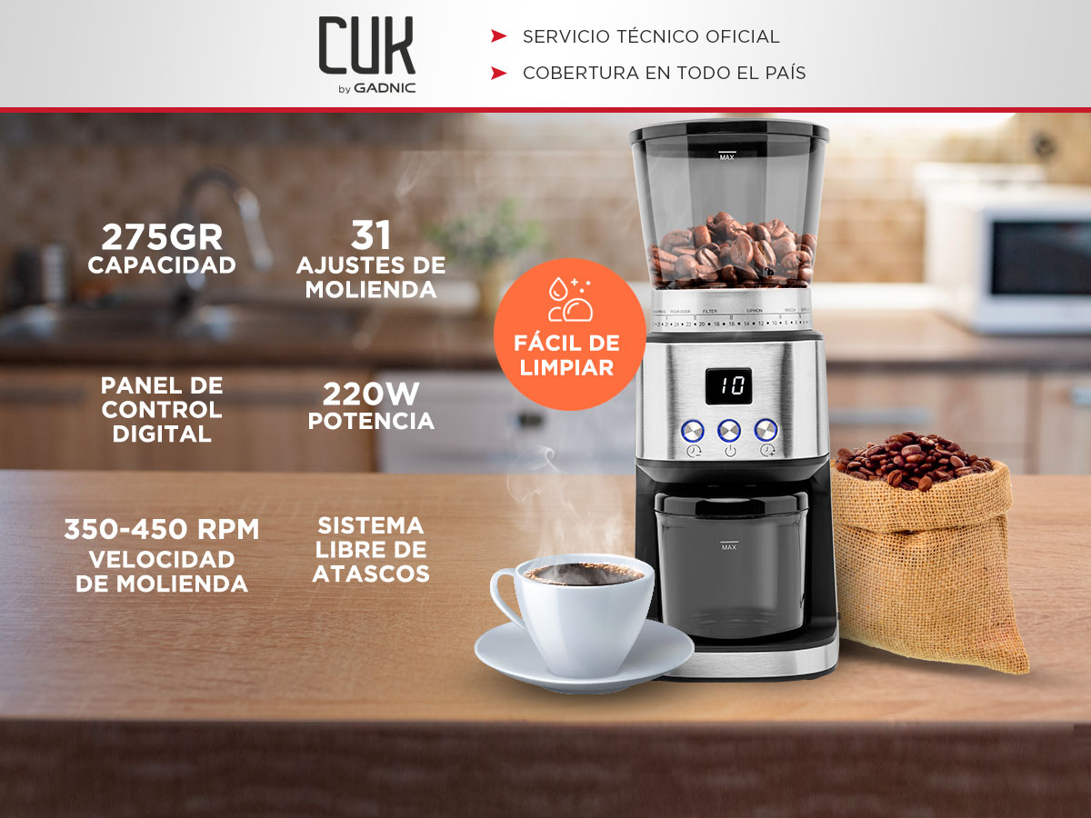Kit Cafetera de Aluminio Gadnic + Molinillo Gadnic de Cafe Eléctrico - Imagen 3