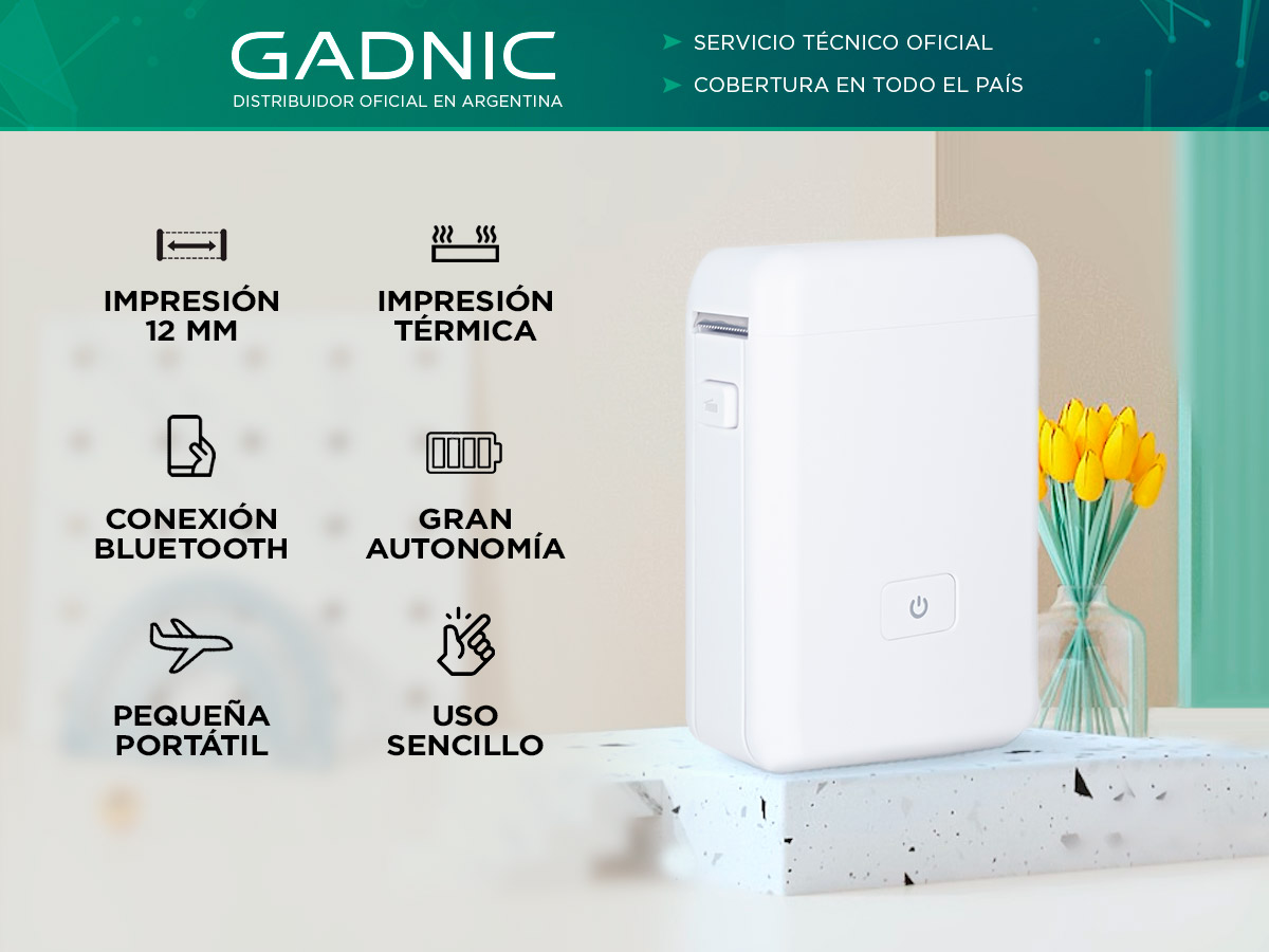 Etiquetadora Portátil Gadnic Mini Impresora Térmica - Imagen 2