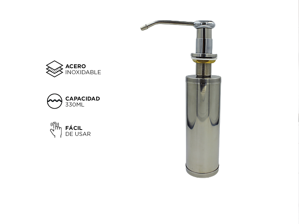Dosificador De Detergente Gadnic De Acero Inoxidable Para Piletas Dispenser Jabón Liquido - Imagen 5