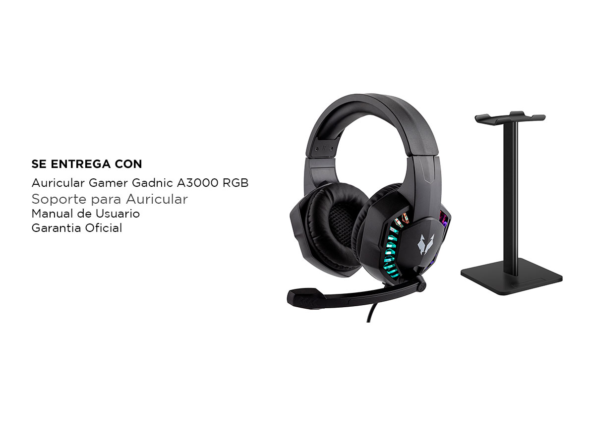 Kit Auriculares Gamer RGB Iluminado + Auriculares Con Soporte - Imagen 7