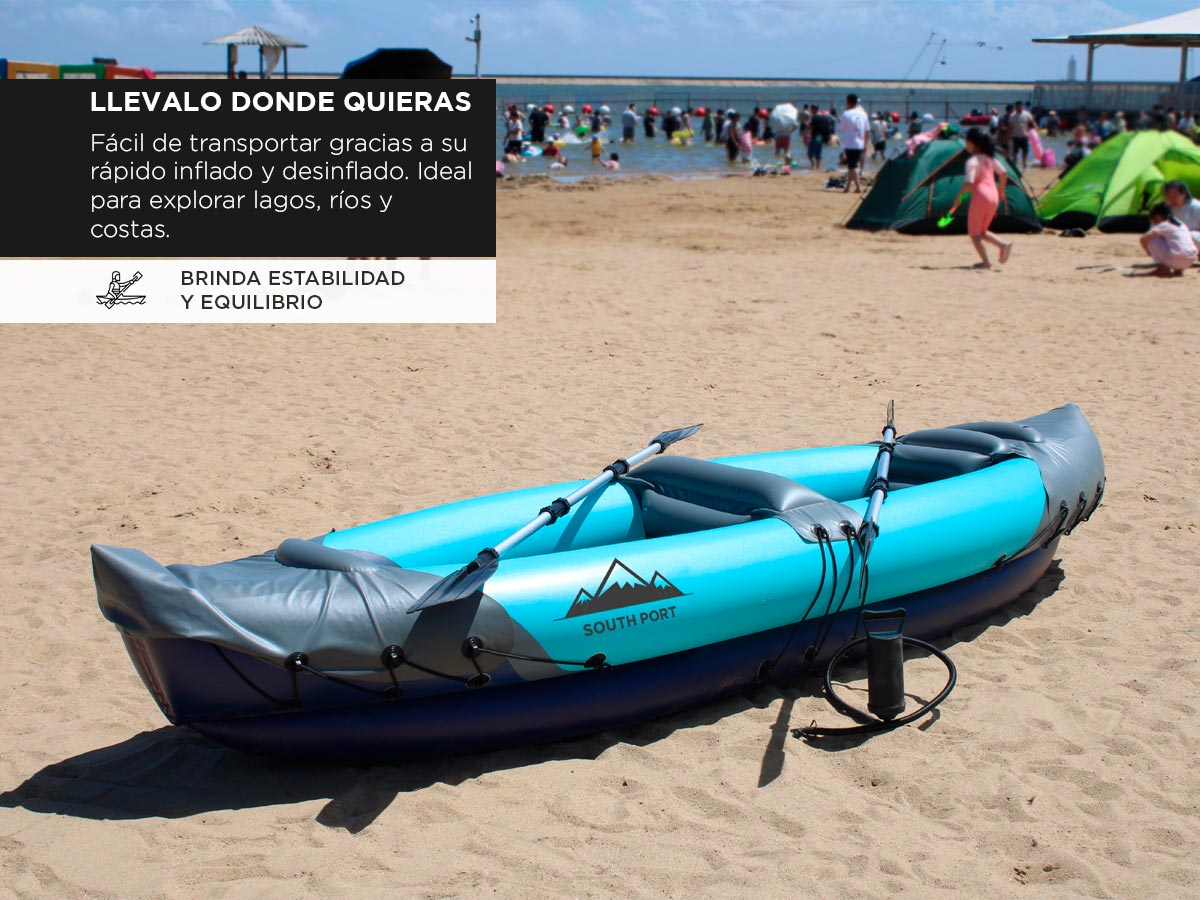 Kayak Inflable South Port Para 2 Personas 200KG - Imagen 4