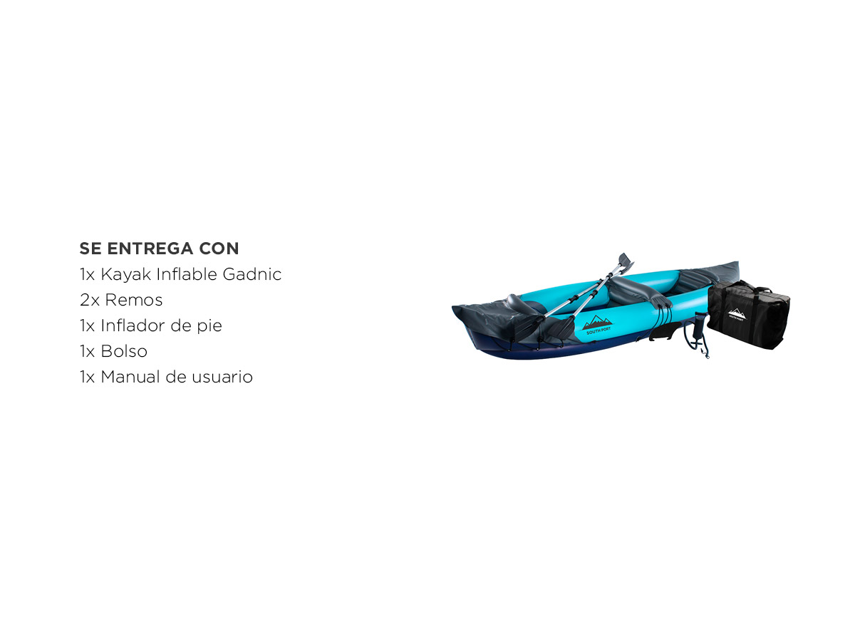 Kayak Inflable South Port Para 2 Personas 200KG - Imagen 6