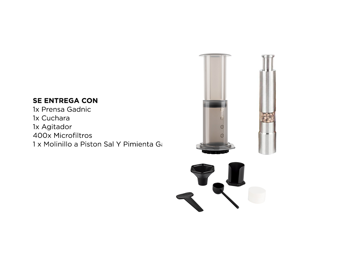Kit Cafetera Aeropress Cukpress Gadnic + Molinillo Triturador de Café Manual Acero - Imagen 7
