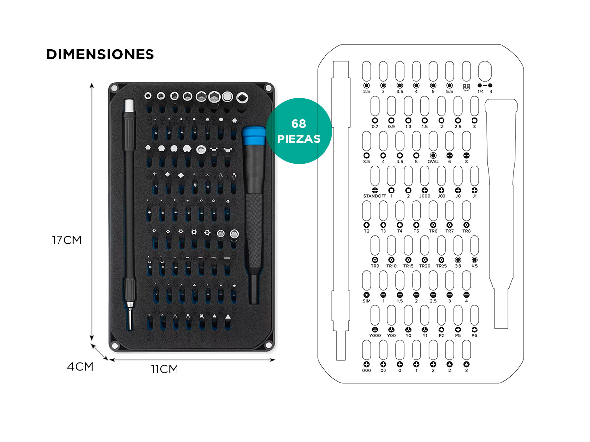 Kit Destornillador Profesional Gadnic 68 Puntas - Imagen 4