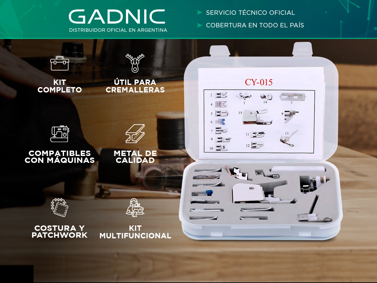 Kit x15 Pie Prensatelas Gadnic Para Maquina de Coser - Imagen 2