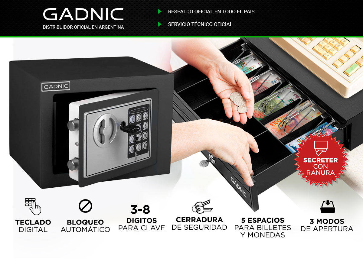 Kit Comercial Gaveta Dinero 5 Billetes G405 Caja Fuerte E17 - Imagen 2