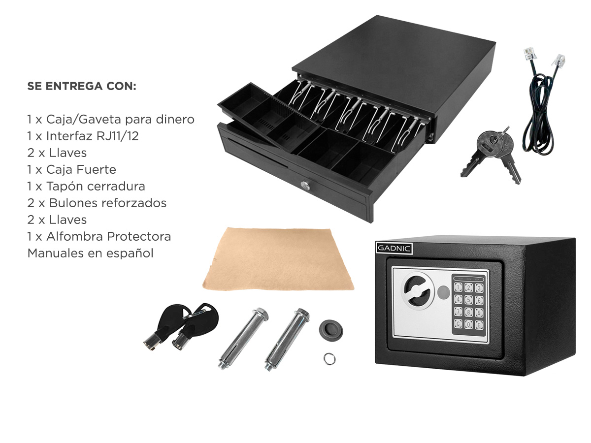 Kit Comercial Gaveta Dinero 5 Billetes G405 Caja Fuerte E17 - Imagen 7