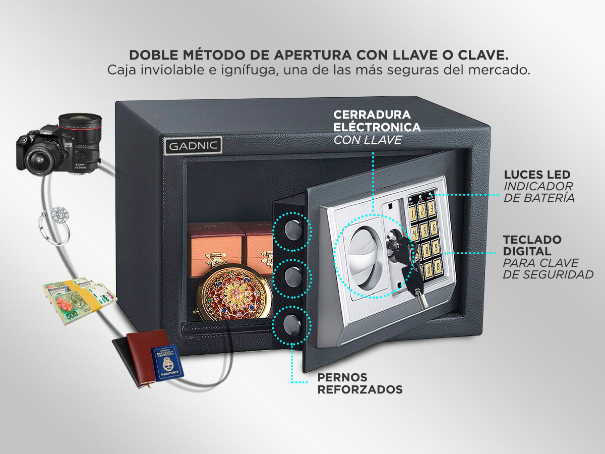 KIT Comercial Gaveta Dinero 5 Billetes G405 + Caja Fuerte E20 - Imagen 4