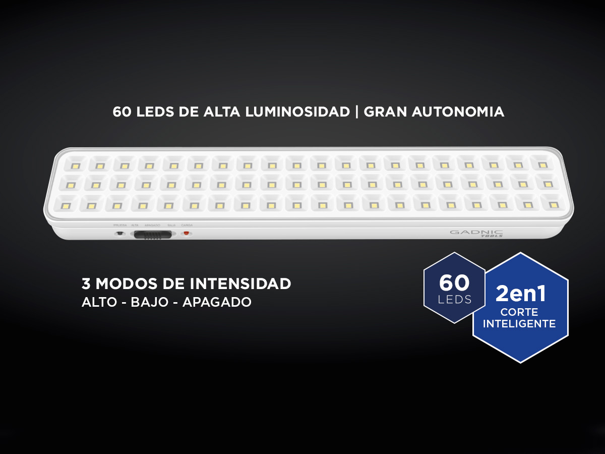 Luz de Emergencia Gadnic Tools L60 Kit x8 60 Led Alta Luminosidad 6500K - Imagen 3