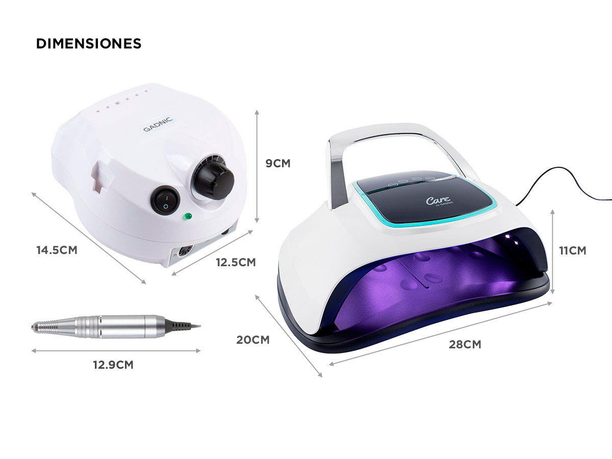 Kit Para Uñas Gadnic Torno T202 + Cabina UV Led BQ6 Pro Uso Profesional - Imagen 6