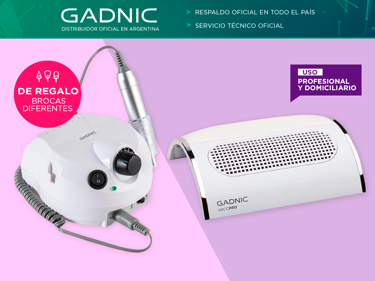 Kit Para Uñas Gadnic Torno T202 + Extractor de Polvo VaccPro Uso Profesional - Imagen 2