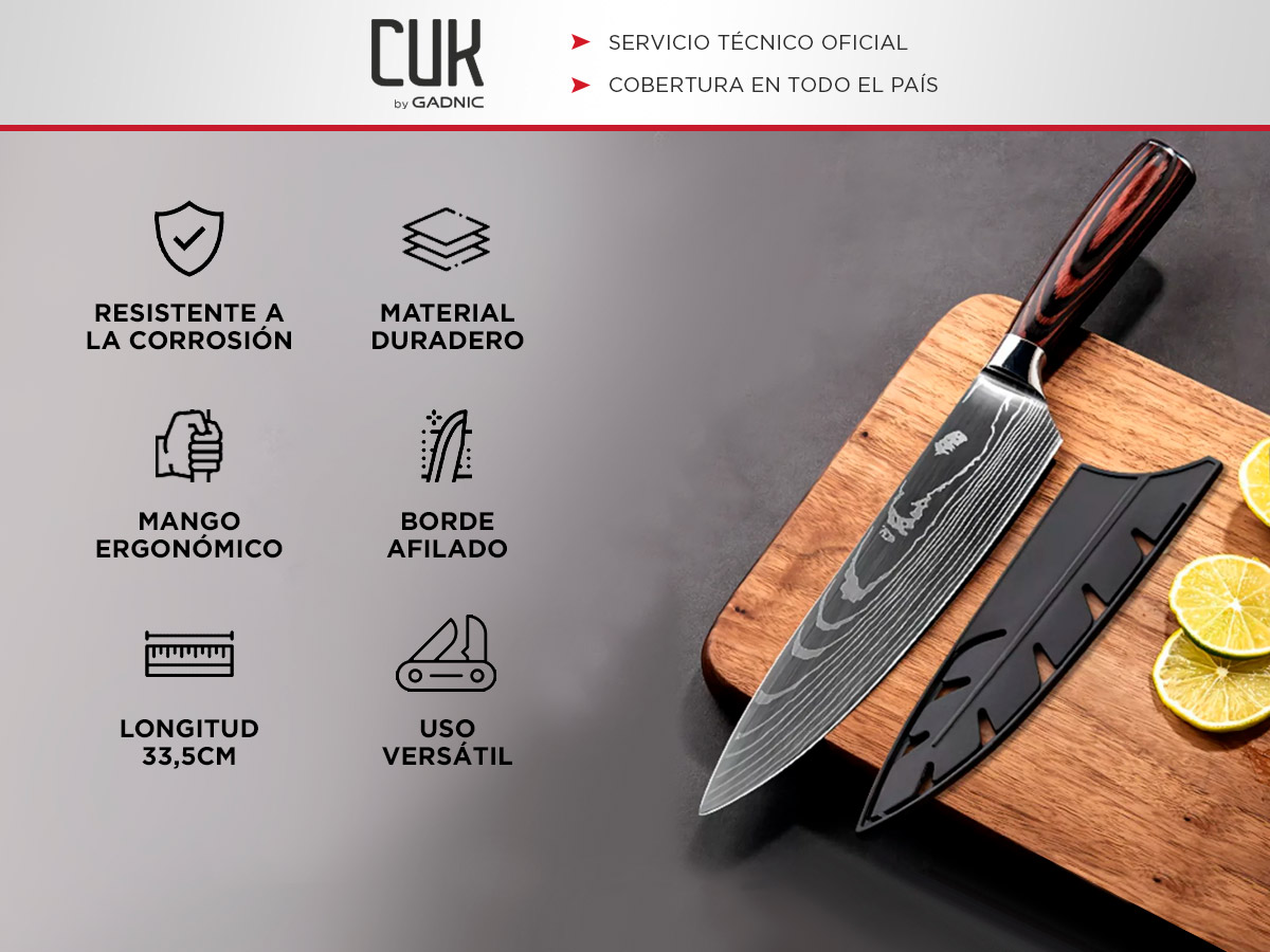 Cuchillo De Chef Profesional Gandic De Acero Inoxidable - Imagen 2