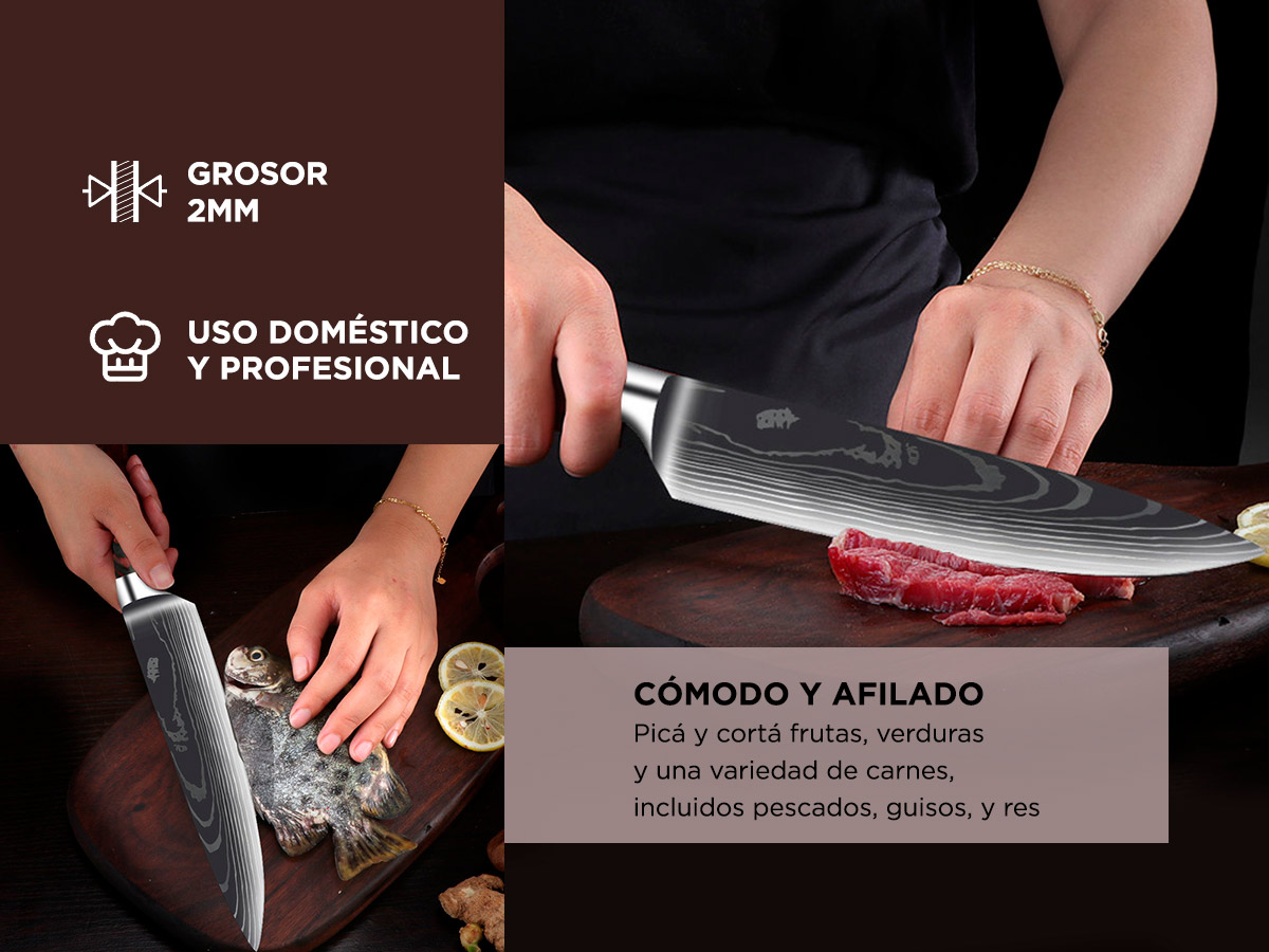 Cuchillo De Chef Profesional Gandic De Acero Inoxidable - Imagen 3