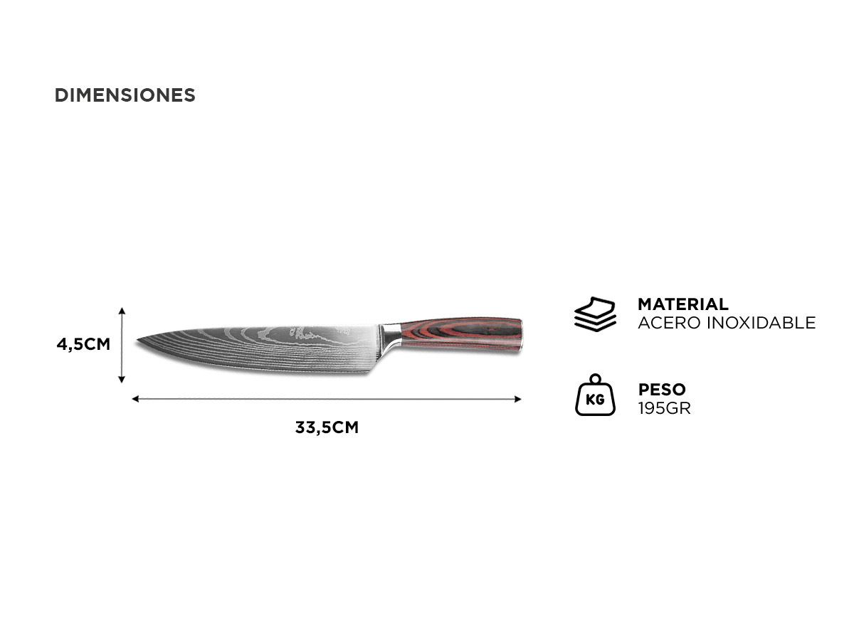 Cuchillo De Chef Profesional Gandic De Acero Inoxidable - Imagen 4