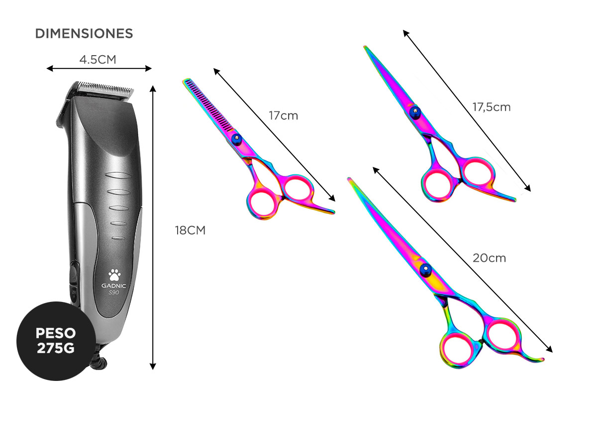 Kit Máquina De Cortar Pelo Para Perros Gadnic CPC12 + Tijeras T-300S Profesionales - Imagen 6