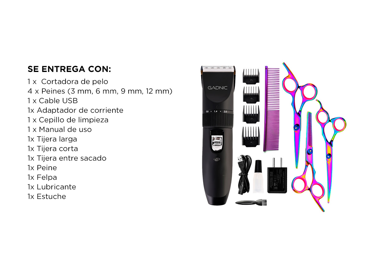 Kit Cortadora de Pelo Canino Gadnic CPL52 + Tijeras Peluquería Canina - Imagen 7
