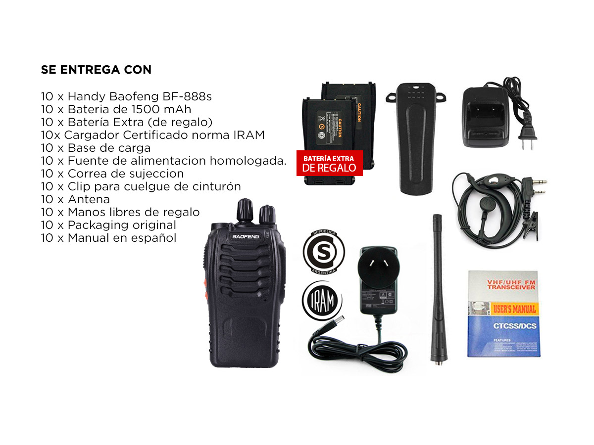 Kit x 10 Handy Baofeng BF-888S - Imagen 7