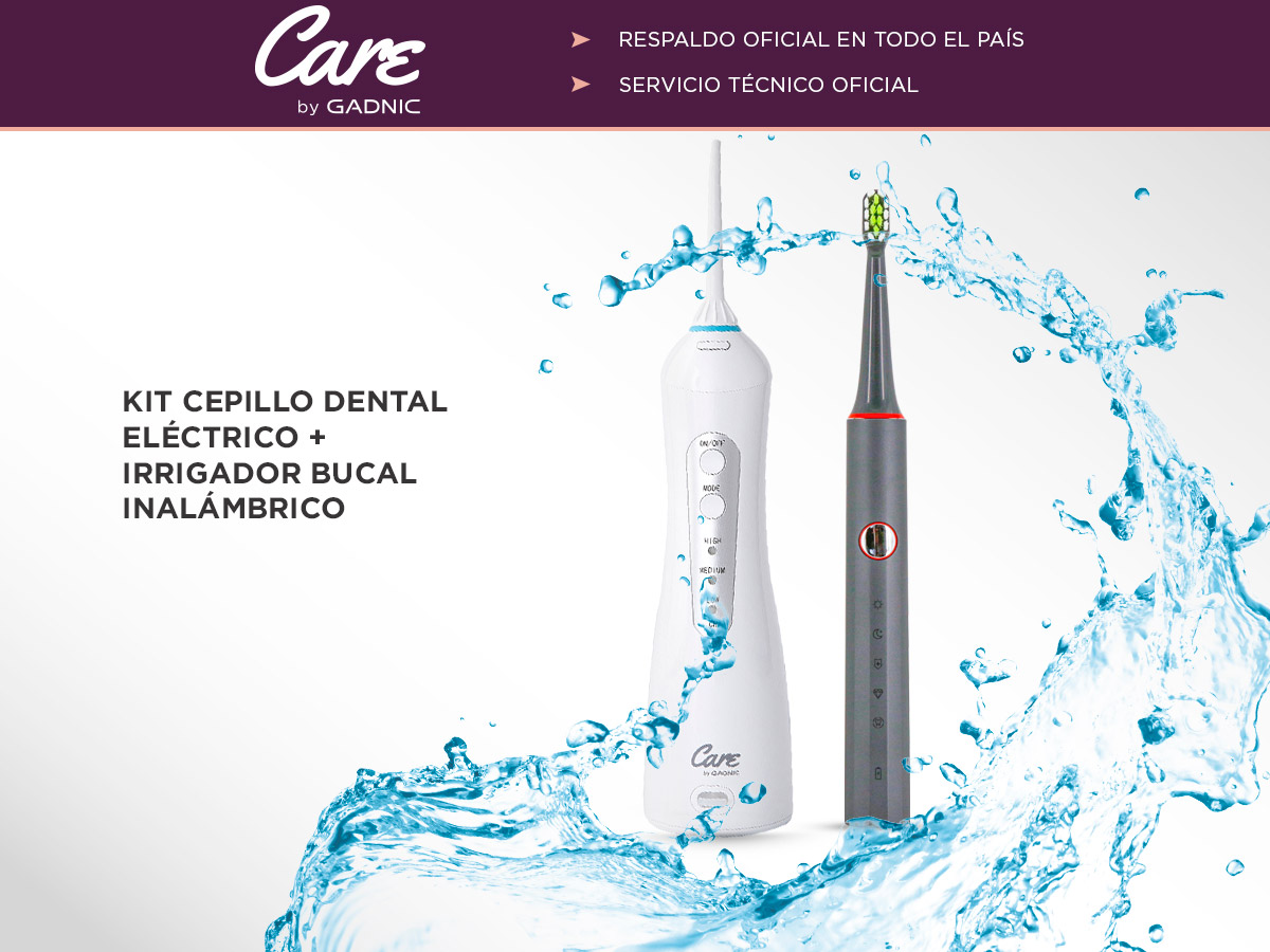 Kit Cepillo Dental Eléctrico Gadnic + irrigador Bucal Inalámbrico - Imagen 2