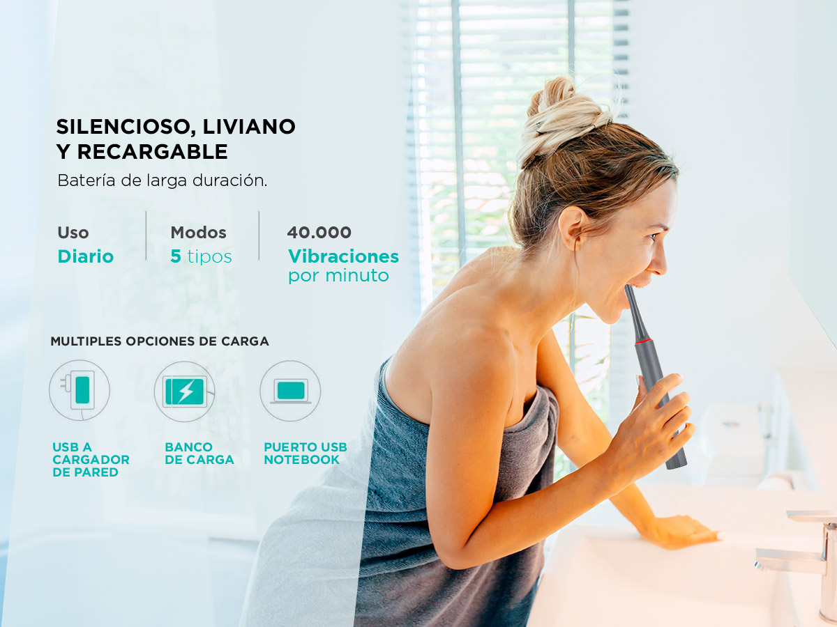 Kit Cepillo Dental Eléctrico Gadnic + irrigador Bucal Inalámbrico - Imagen 6