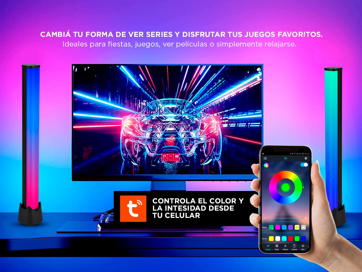 Lámpara LED Velador Gadnic RGBAR 2000 RGB Control Por APP - Imagen 3