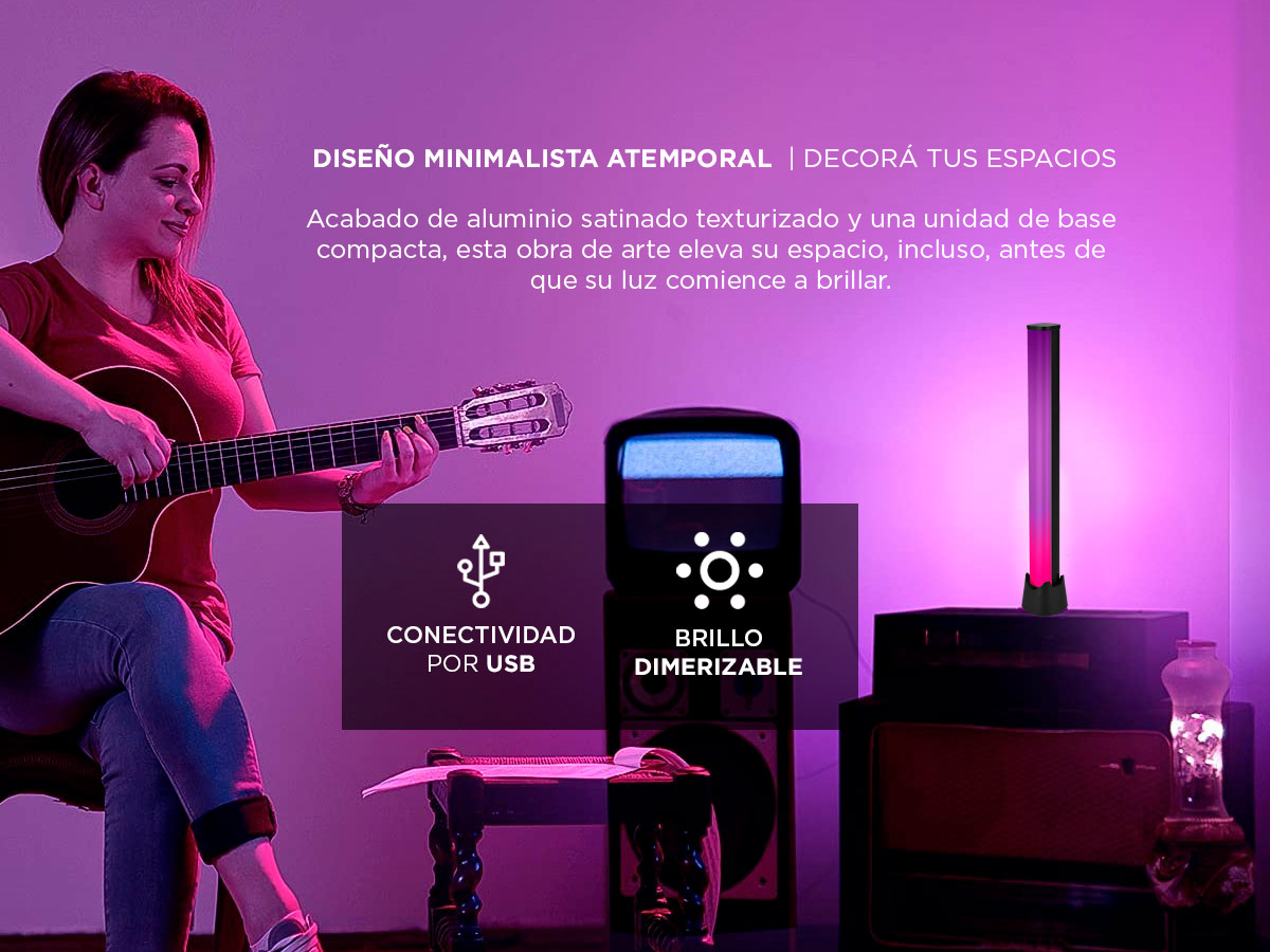 Lámpara LED Velador Gadnic RGBAR 2000 RGB Control Por APP - Imagen 4