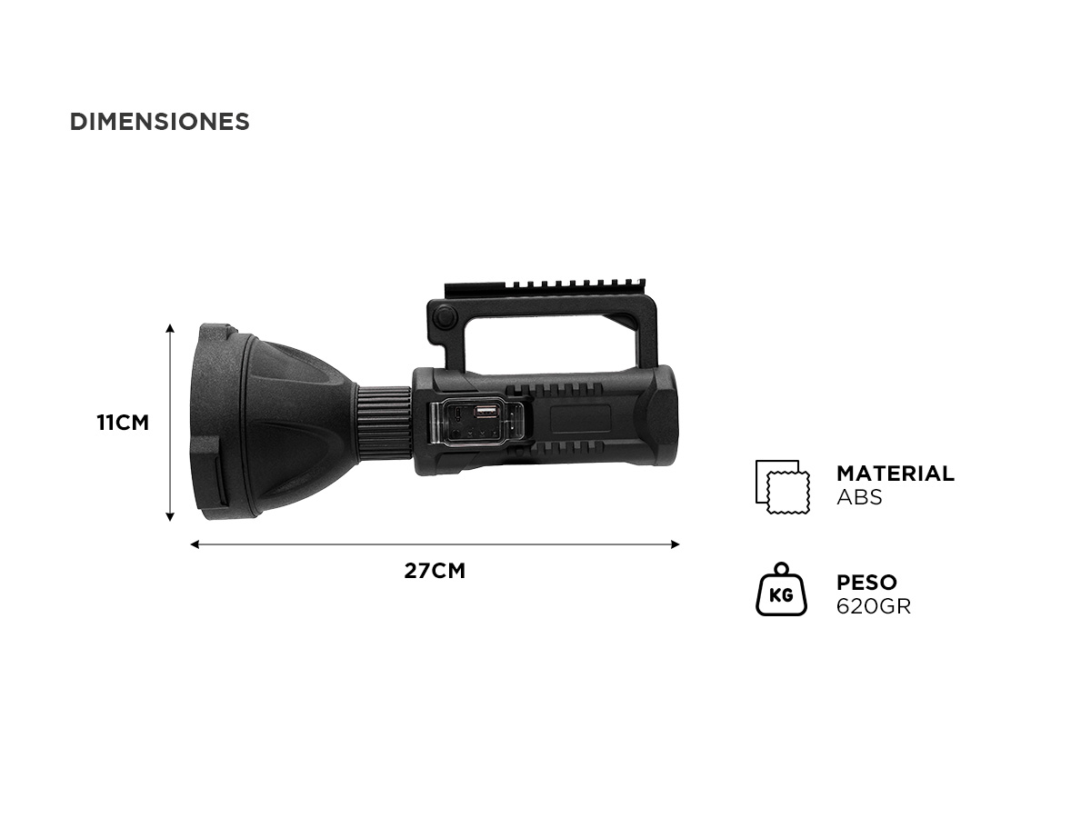 Linterna Profesional Recargable Gadnic T81-LIGHT Con Trípode Desmontable - Imagen 5