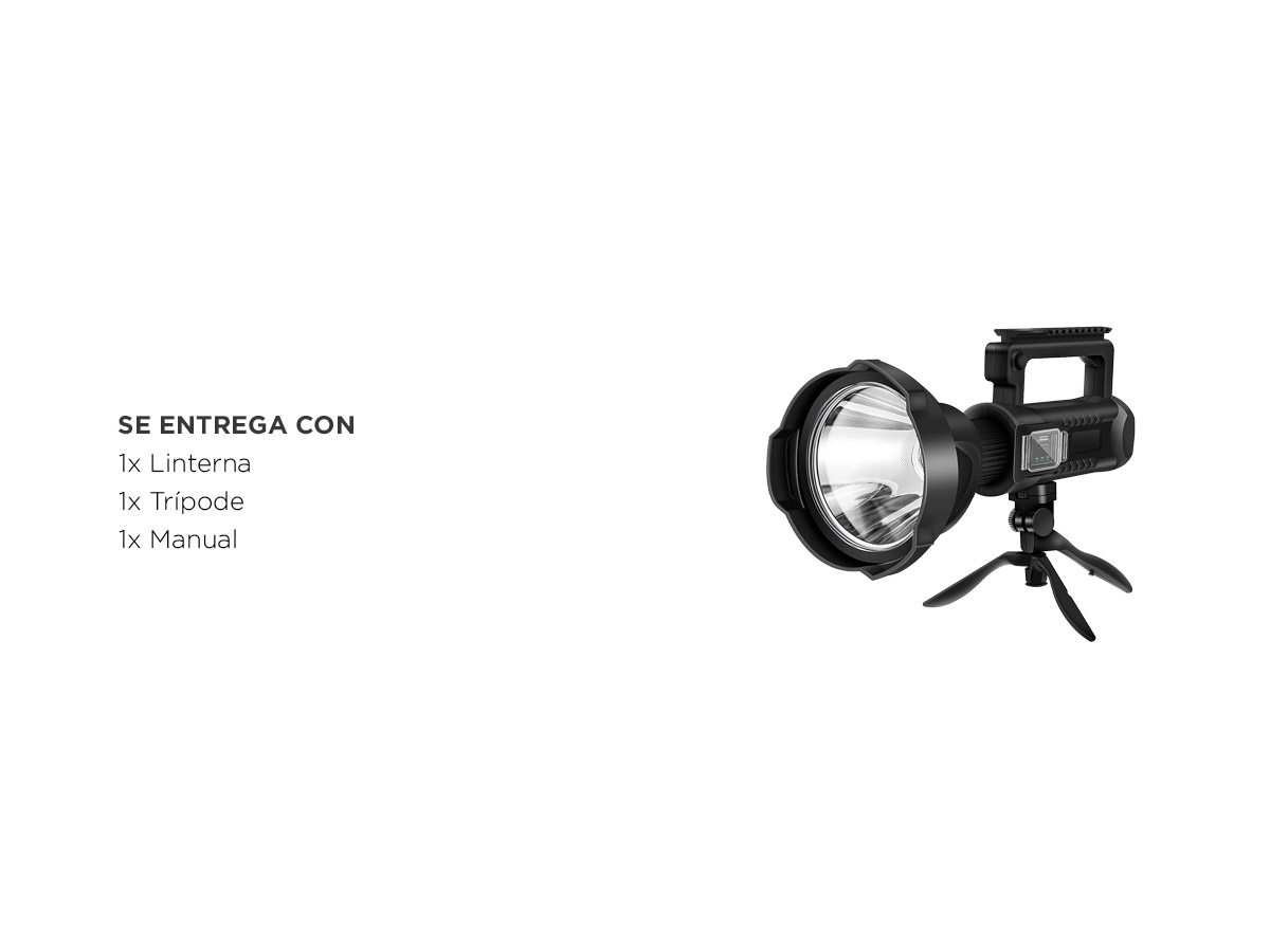 Linterna Profesional Recargable Gadnic T81-LIGHT Con Trípode Desmontable - Imagen 6