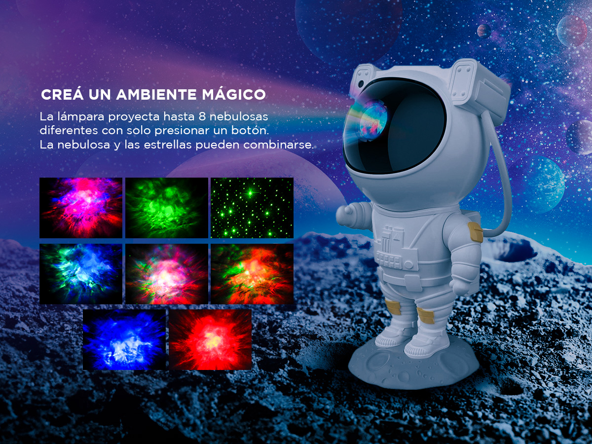 Astronauta Proyector de Luces de Galaxia Gadnic LDPP1 Star Light - Imagen 3
