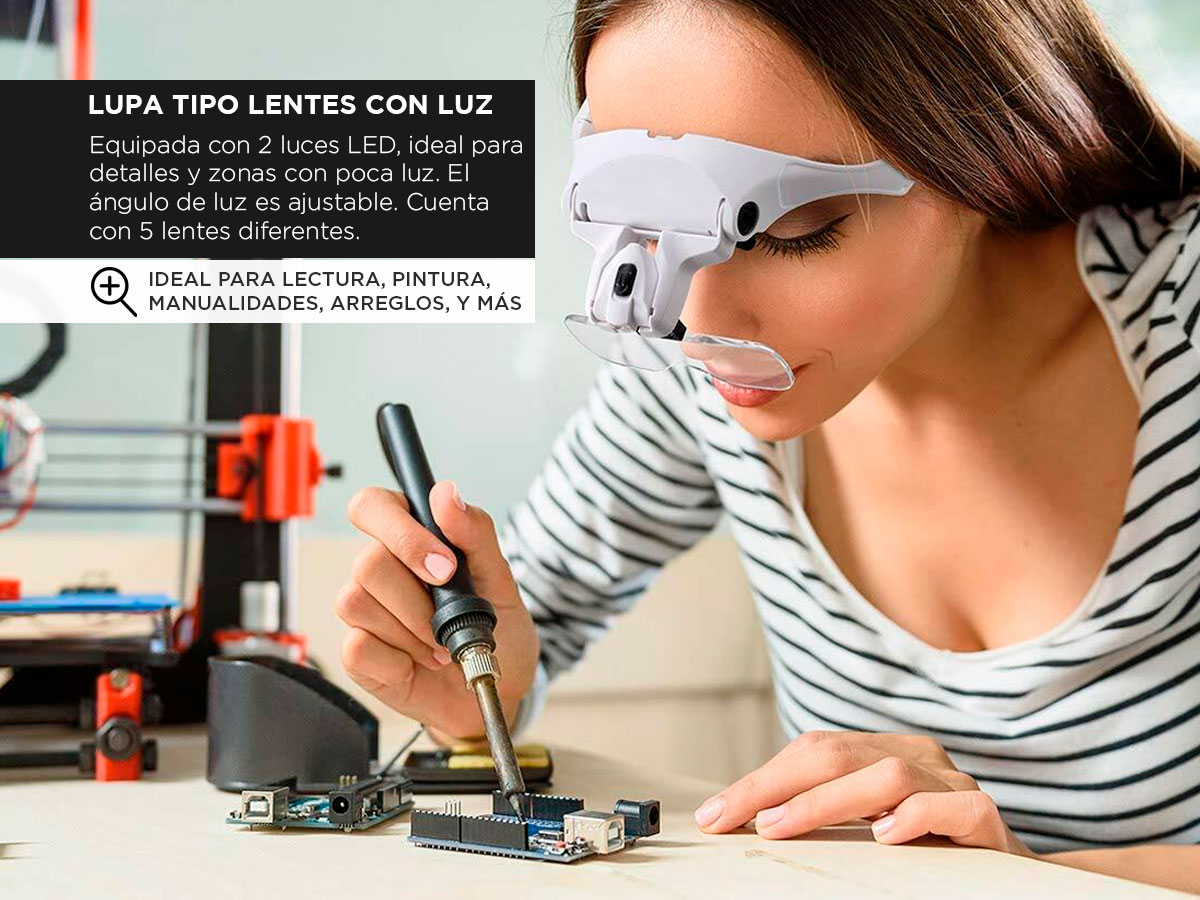 Vincha Lupa Gadnic Con Luz LED Y 5 Aumentos Profesional Manos Libres - Imagen 3