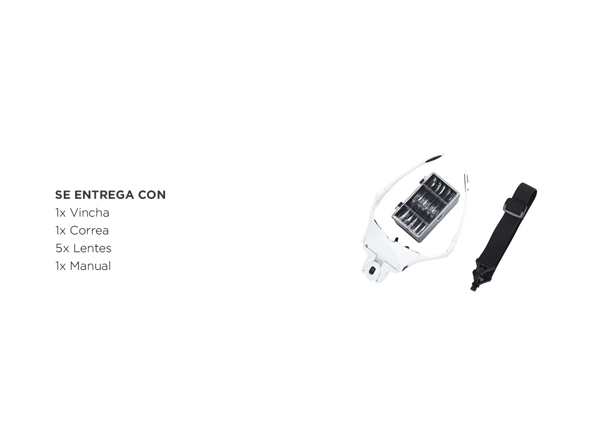 Vincha Lupa Gadnic Con Luz LED Y 5 Aumentos Profesional Manos Libres - Imagen 5