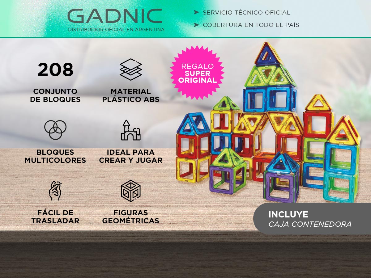 Bloques De Construcción Para Crear Gadnic Juguetes 208 Piezas - Imagen 2