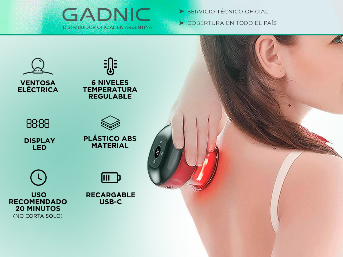 Masajeador por Succión Gadnic DK-11 Masaje Inteligente Ventosas Eléctricas - Imagen 2