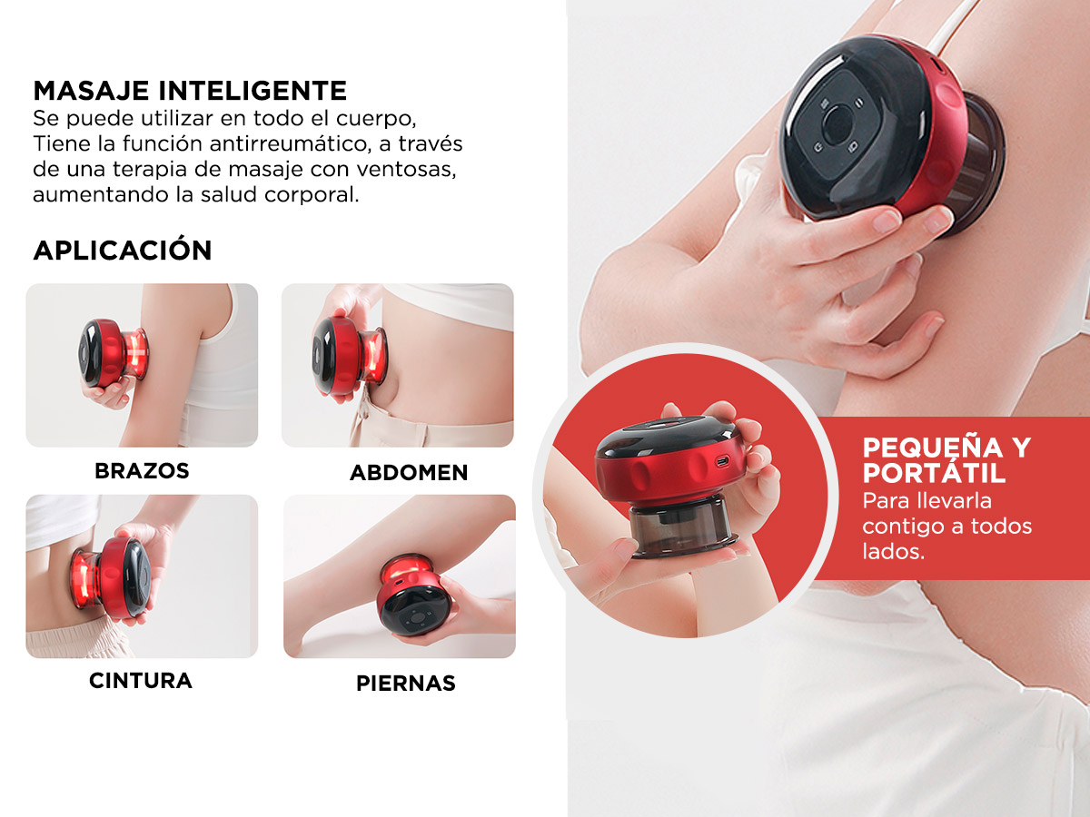 Masajeador por Succión Gadnic DK-11 Masaje Inteligente Ventosas Eléctricas - Imagen 3