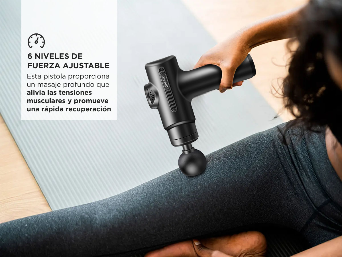 Pistola Masajeadora Gadnic Recargable 6 Niveles - Imagen 3